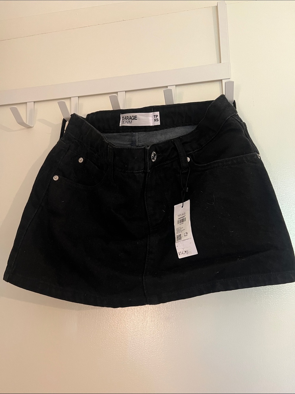 Black Denim Mini Skirt